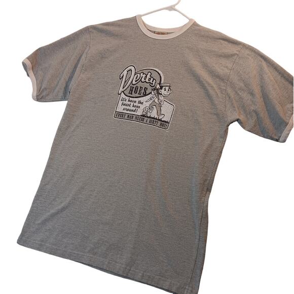 Vtg Steve & Barry's Raglan Tee XXL Grey Derty Hoes Comedy Front - Picture 1 of 12